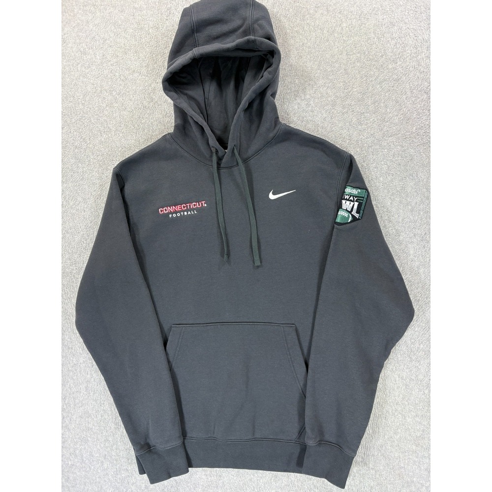 UCONN Huskies Authentic Team Issue Football Hoodie Sweatshirt (Men's Small) Gray